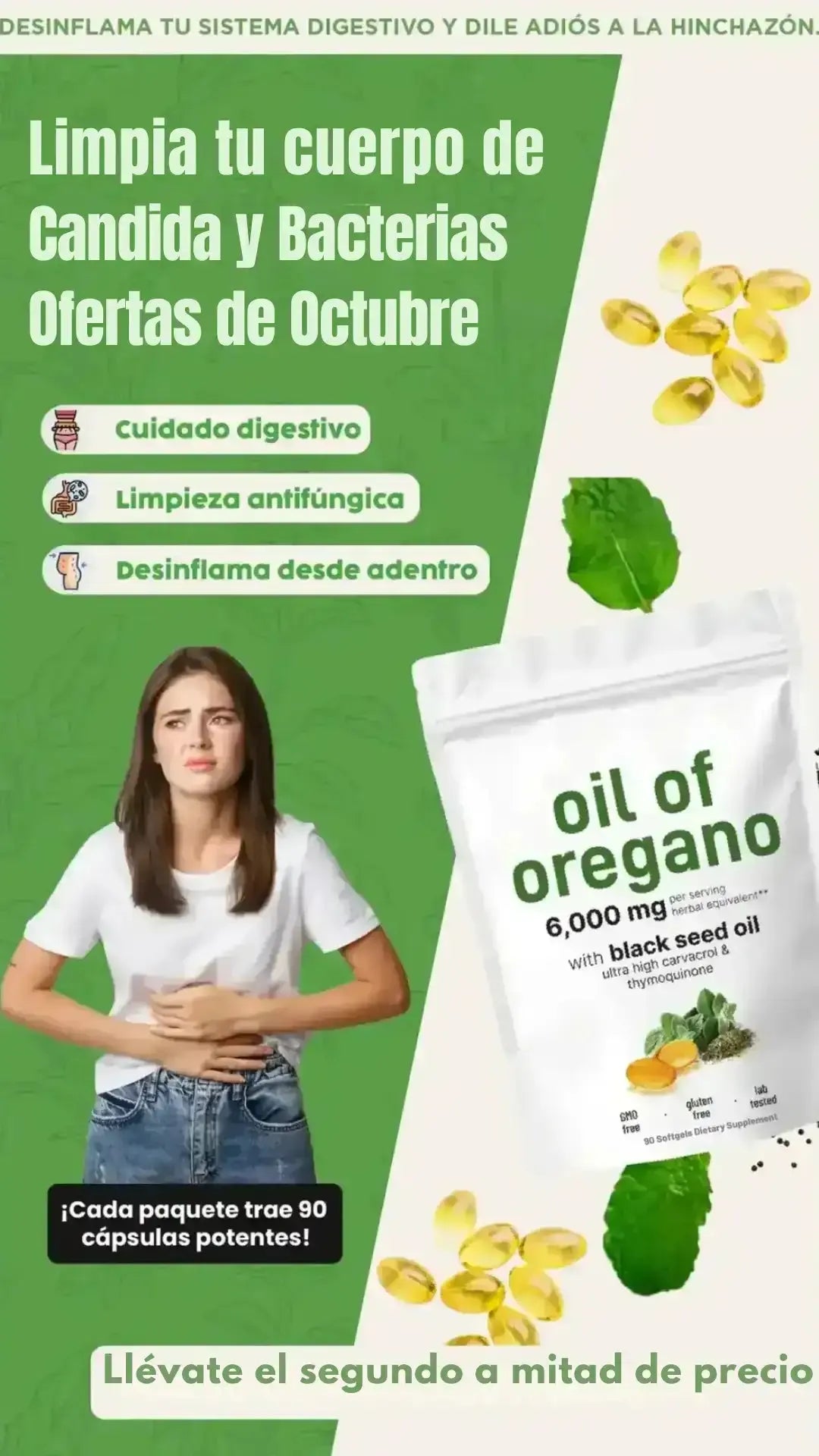 Aceite de orégano Doble potencia contra bacterias OIL OF OREGANO