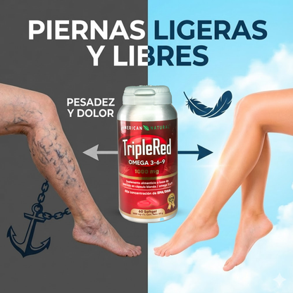 TripleRed Previene varices y mala circulación, con omega 3-6-9