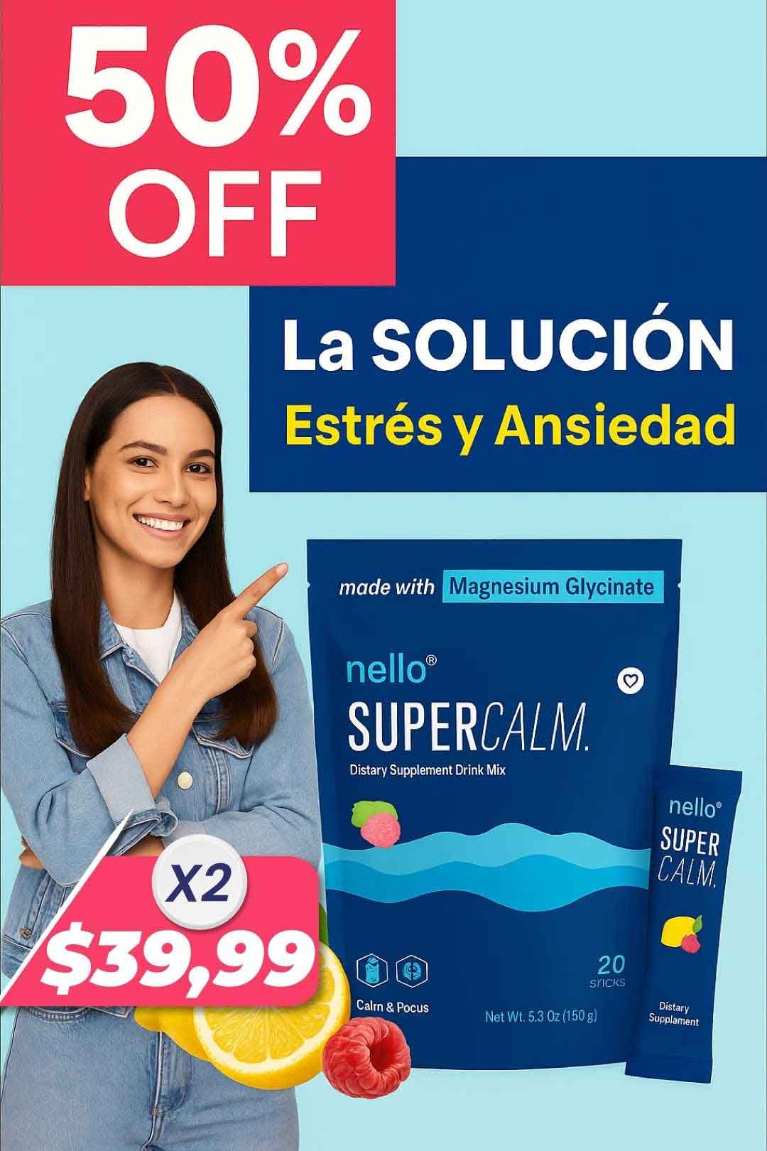 Nello SuperCalm Suplemento para Estrés y Ansiedad