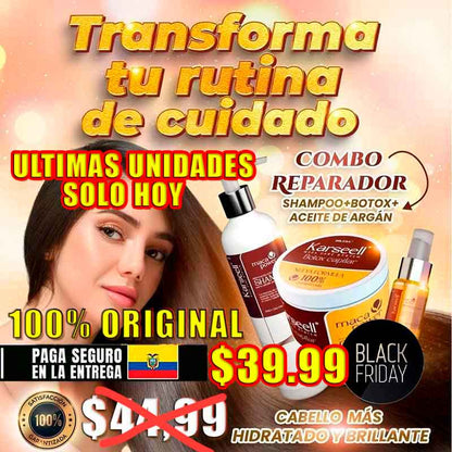 COMBO 3 EN 1 KARSEELL 100%ORIGINAL SHAMPOO+ARGAN+BOTOX