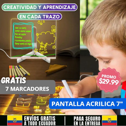 PIZARRA LED MÁGICA 7 PULGADAS + GRATIS 7 ROTULADORES