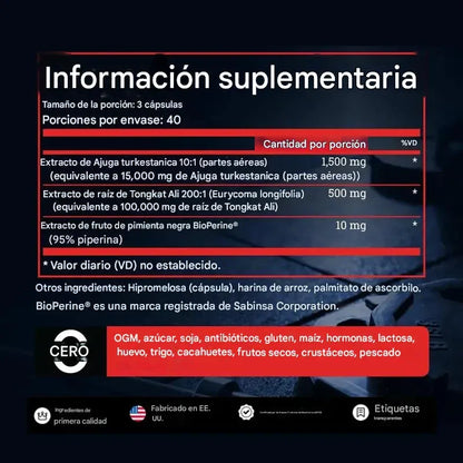 🔥TURKESTERONE - Aumenta tu rendimiento físico y mental🔥