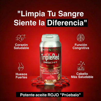 TripleRed Previene varices y mala circulación, con omega 3-6-9